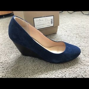 Cole Haan Suede Wedges, Navy